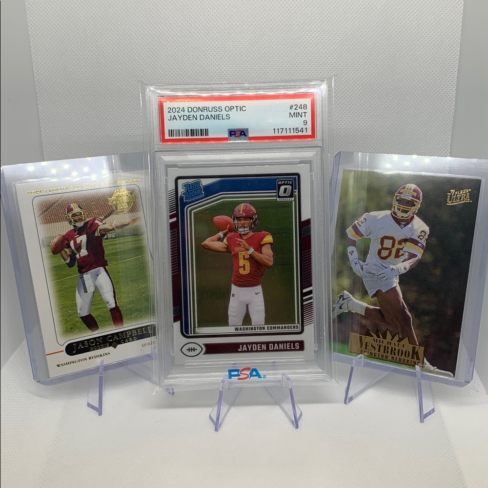 WA Commanders Rookie Card Set Jayden Daniels Donruss Optic PSA Mint Westbrook